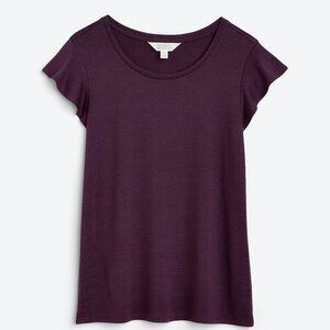 Market & Spruce Dark Purple Flutter Sleeve Tee - NWT - Medium